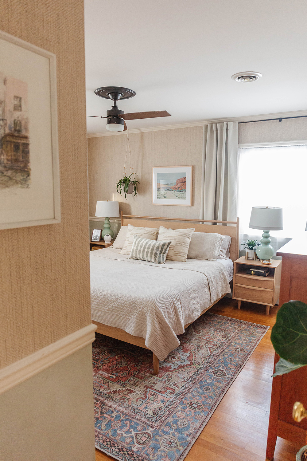 Faux Grasscloth Wallpaper In Our Bedroom